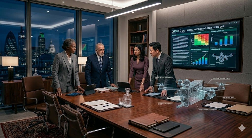 A team of legal professionals in a high-tech conference room analyzing security data, illustrating the shift from traditional antivirus to EDR for law firms.