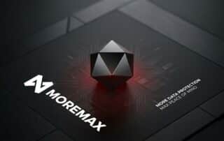 A professional cybersecurity dashboard featuring the MoreMax logo, illustrating immediate risks for law firms and strategic digital defense.