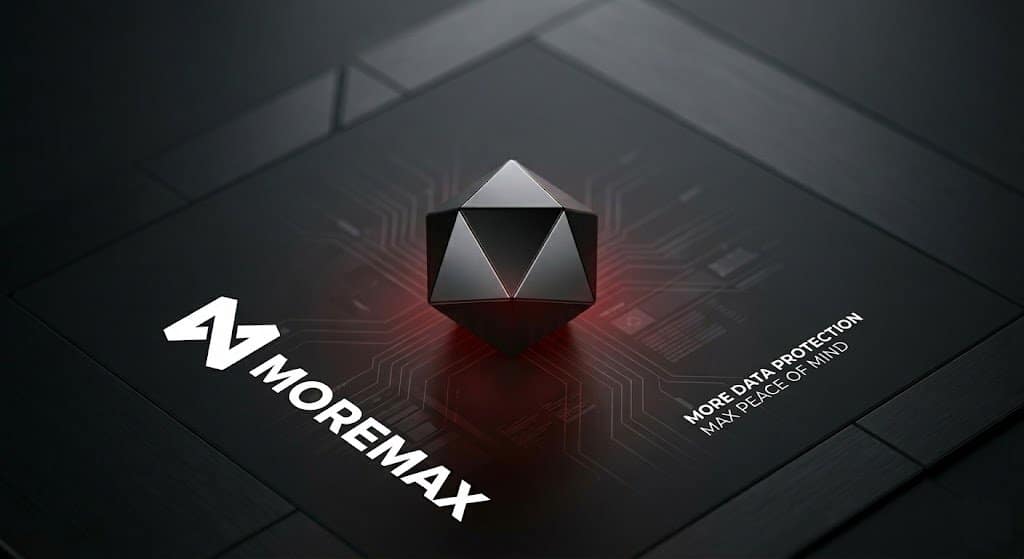 A professional cybersecurity dashboard featuring the MoreMax logo, illustrating immediate risks for law firms and strategic digital defense.