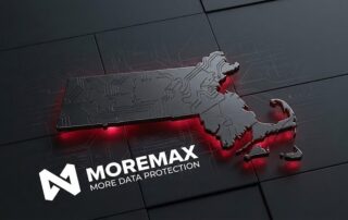 lowing red outline of Massachusetts on a digital background, representing specialized Massachusetts law firm IT support and 201 CMR 17.00 compliance.