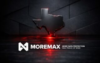 Graphic for managed IT and cybersecurity for lawyers in Texas showing a secure digital map of Texas and legal protection icons.